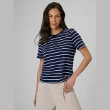 T-shirt relaxed s potiskem dámský - tmavě modrý · záber 1