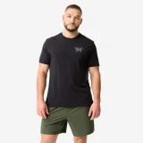 DOMYOS Pánske fitness tričko elastické čierno-sivé M · záber 1