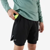 KUIKMA Pánske tenisové termo šortky 2 v 1 čierne 2XL · záber 1