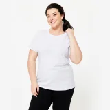 DOMYOS Dámske tričko 500 Essentials na fitness svetlosivé 2XL · záber 1