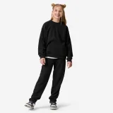 DECATHLON Detská hrejivá mikina s okrúhlym výstrihom čierna 10-11 r (141-150 cm) · záber 2