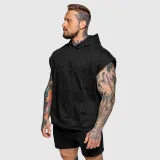 Pánská vesta s kapucí Iron Aesthetics Ambition, černá · záber 3