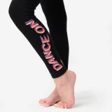 DOMYOS Dievčenské legíny na moderný tanec s vysokým pásom čierno-oranžové 5-6 r (113-122 cm) · záber 2