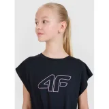 Dívčí tréninkové tričko s krátkým rukávem 4F JUNIOR TSHIRT FNK F1184-20S-DEEP BLACK · záber 4