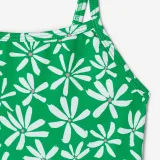 DECATHLON Dievčenské jednodielne plavky Madina zelené s rastlinným vzorom 2-3 r (89-95 cm) · záber 2