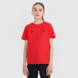 T-shirt regular s potlačou detský 4F JUNIOR x Robert Lewandowski - červený · záber 1