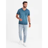 Pánské tričko s krátkým rukávem a v-výstřihem OMBRE T-shirt OM-TSCT-22SS-002 V-7 navy · záber 5