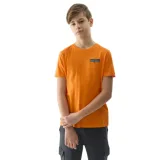 Chlapčenské turistické tričko s krátkym rukávom 4F JUNIOR TSHIRT-4FJWSS24TTSHM1131-70S-ORANGE · záber 1