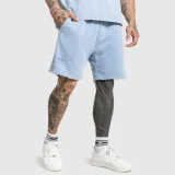 Pánské kraťasy Iron Aesthetics X Washed, modré · záber 3