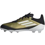 Chlapecké fotbalové kopačky outdoorové ADIDAS F50 League Messi Jr FG gold met cloud white core black · záber 2