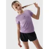 Dívčí tréninkové tričko s krátkým rukávem 4F JUNIOR TSHIRT FNK-4FJWSS24TFTSF696-51S-VIOLET · záber 2