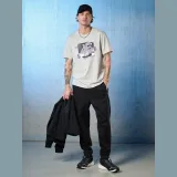 T-shirt regular s potlačou pánsky - sivý · záber 4