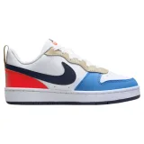 Chlapecká rekreační obuv NIKE Court Borough Low Recraft Jr white light crimson blue beyond thunder blue · záber 1