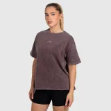 Női oversized póló Iron Aesthetics Fit club, washed burgundy · záber 2