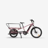 BTWIN Nákladný elektrobicyke Longtail E-three 500 ružovosivý bez · záber 1