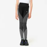 DECATHLON Dievčenské bezšvové legíny na fitness čierno-biele 8-9 r (131-140 cm) · záber 1