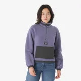 QUECHUA Dámska turistická mikina MH100 sherpa 1/2 zips fialová L · záber 1