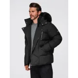 Pánska bunda s kapucňou OMBRE Jacket OM-JAHP-0252 V-1 black · záber 5