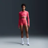 Dámské tréninkové tričko s dlouhým rukávem NIKE PRO DF 365 CROP LS-629 ASTER PINK WHITE · záber 5