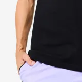 DOMYOS Pánske fitness tričko strih regular bavlnené čierne S · záber 2