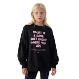 Dívčí mikina 4F JUNIOR SWEATSHIRT-JWAW24TSWSF1214-20S-DEEP BLACK · záber 1