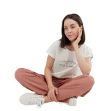 Dámské turistické tričko s krátkým rukávem FUNDANGO Atmos T-shirt-170-stone · záber 3