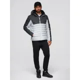 Pánska bunda s kapucňou OMBRE Jacket OM-JALP-0206 V-3 dark gray gray · záber 5