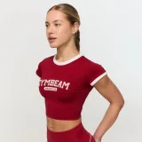 GymBeam Women‘s Varsity T-Shirt Red - Velikost: XS | Barva: Červená | Hmotnost: 0,125 kg | Balení: 152 · záber 2