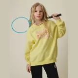 Dívčí tepláková mikina oversize bez kapuce - žlutá · záber 1