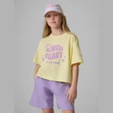 T-shirt loose s potiskem dívčí - žlutý · záber 1