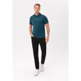 Pánské polo tričko s krátkým rukávem VOLCANO NIKOS-603-TURQUOISE · záber 4