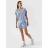 Dámské tričko s krátkým rukávem a v-výstřihem 4F TSHIRT-WSS24TTSHF1162-34S-LIGHT BLUE · záber 4