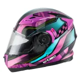 Výklopná moto prilba W-TEC Pezzon Magenta Farba ružovo-čierna, · záber 4