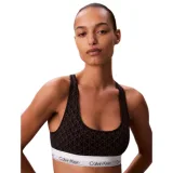 Dámska podprsenka CALVIN KLEIN Unlined Bralette Icon Cotton Modal seamless emblem black ashford gray · záber 1