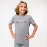 PUMA Detské bavlnené tričko s potlačou sivé 5-6 r (116 cm) · záber 1