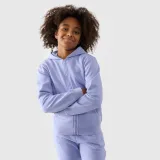Dívčí tepláková rozepínací mikina s kapucí - denim · záber 1