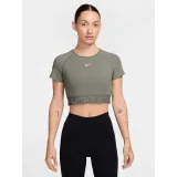 Dámské tréninkové tričko s krátkým rukávem NIKE PRO W NP DF SS CROP TOP TT GX-320-Khaki · záber 2