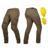 Moto jeansy W-TEC Wallbridge Olive Farba olivovo zelená, · záber 1