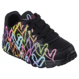 Dívčí rekreační obuv SKECHERS Uno Lite X JGoldCrown Lace Up K black multi · záber 1