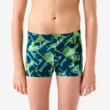 DECATHLON Chlapčenské boxerkové plavky Fiti Vib žlté 8-9 r (131-140 cm) · záber 1