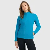 Dámský slim fleece se stojáčkem - tyrkysový · záber 1