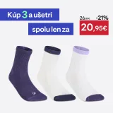 DECATHLON Vysoké tenisové ponožky 3 páry RS 500 béžovo-fialové 35-38 · záber 1