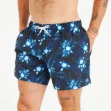 DECATHLON Pánske boardové šortky 100 krátke 15" Hibiscus čierne S · záber 1