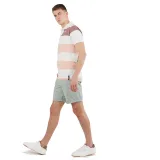 Pánské polo tričko s krátkým rukávem FUNDANGO Incognito Stripe Poloshirt-311-powder stripe · záber 3