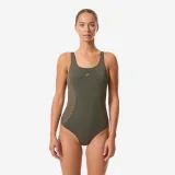 DECATHLON Dámske jednodielne plavky Kimi kaki-zlatisté M-L · záber 1