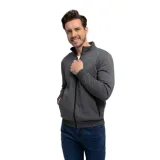 Pánska mikina so zipsom VOLCANO B-SWED-701M-Grey MEL · záber 1