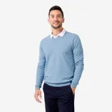 INESIS Pánsky golfový pulóver CW100 s výstrihom do V modrý S · záber 1