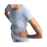 Dámske tréningové tričko s krátkym rukávom ADIDAS HYG SHN BABY T HALSIL GREY · záber 1