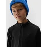 Chlapecká lyžařská mikina s 1 2 zipem 4F JUNIOR BRUSHED UNDERWEAR-JAW23UBRUM045-20S-DEEP BLACK · záber 4