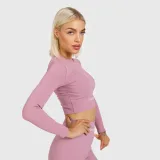 Dámsky Crop Top Iron Aesthetics Rib, dusty ružový · záber 4